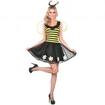 Robe d'abeille avec ailes et serre-tête, femme (S)