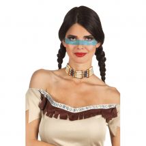 Ras de cou indien avec perles vertes et rouges