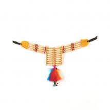 Ras de cou indien perles plumes colorées
