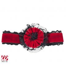 Ras de cou rouge avec fleur