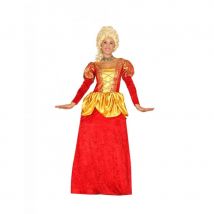 Robe de comtesse pour femme, rouge et dorée (M)