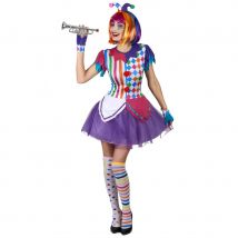 Robe de femme arlequin avec coiffe et mitaines (S)