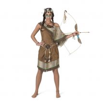 Robe d'indienne marron pour femme (S/M)