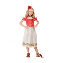 Robe de petite Hawaienne avec pince pour cheveux (4/6 ans)