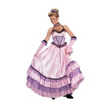 Robe de saloon rose et violet (Taille unique)