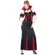 Robe de vampiresse à grand col rouge pour femme (Taille unique)