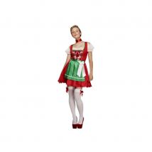 Robe Dirndl verte et rouge de Noël (M)