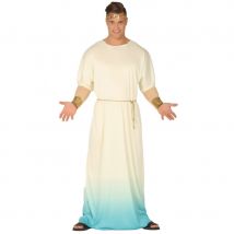 Robe grecque blanche et dégradé bleu pour homme (L)