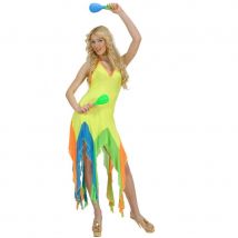 Robe jaune fluo de danseuse brésilienne (M)