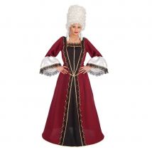 Robe longue baroque bordeaux avec dentelle femme (M)
