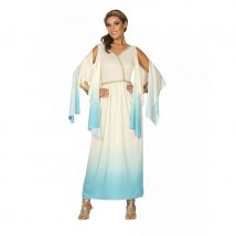 Robe longue de déesse grecque bleu dégradé blanc (L)