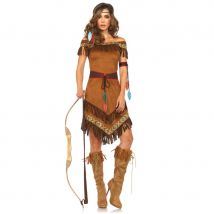 Robe marron imitation daim de femme indienne (S/M)