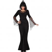 Robe noire de sorcière manches en dentelle (M/L)