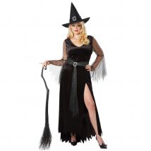Robe noire échancrée de sorcière grande taille (XXXL)