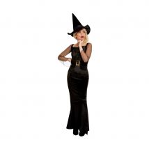 Robe noire glamour de sorcière pour femme (L)