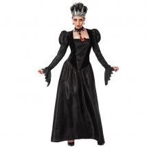 Robe noire gothique de reine pour femme (M/L)
