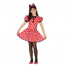 Robe rouge à pois blanc pour enfant (3/4 ans)