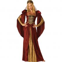 Robe renaissance bordeaux premium pour femme (S)