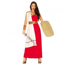 Robe rouge romaine avec cape blanche (L)