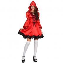 Robe rouge satinée de femme chaperon rouge (S)