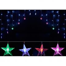 rideau stalactite de noël multicolore avec étoiles