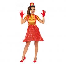 Robe salopette large de clown rouge pour femme (M)