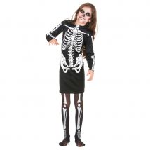Robe squelette mi-longue pour fillette (4/6 ans)