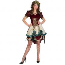 Robe steampunk pour femme, effet velours (M/L)