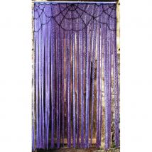 Rideau violet avec toile d'araignée