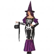 Robe violette de sorcière squelette (M/L)