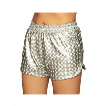 Short argenté brillant pour femme (Taille unique)