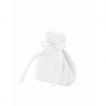 Sachet à dragées en carton blanc de 9cm, par 10
