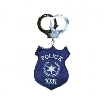Sac à main menottes et badge de policier