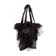 Sac à main noir d'Halloween avec araignées