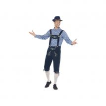 Salopette bavaroise bleue traditionnelle, homme (L)