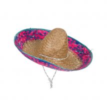 Sombrero bleu et rose pour adulte