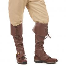 Sur-bottes marron avec lacets en simili cuir
