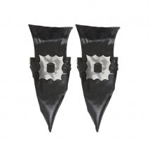 Sur-chaussures noires de sorcière en simili cuir