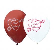Sachet de 10 ballons st valentin blanc et rouge