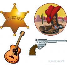 Set de 4 décorations du Western