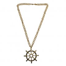Sautoir doré avec pendentif gouvernail