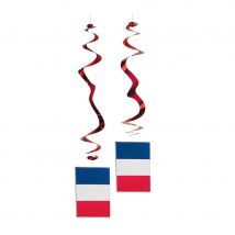 Suspensions drapeau francais en papier (80cm)