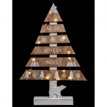 Sapin de Noel en bois de 50cm, avec lumières