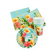 Set de vaisselle jetable tropicale