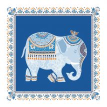 Serviettes éléphant bleu motifs Indien
