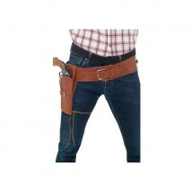 Simple holster marron en simili cuir avec ceinture