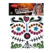 Stickers Lady Calavera pailletés pour visage