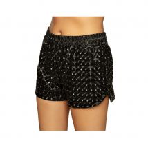 Short noir brillant pour femme (Taille unique)