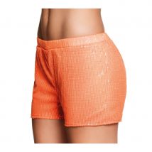 Short orange recouvert de sequins, pour femme (M)
