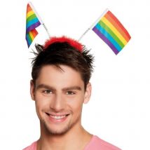 Serre-tête avec 2 drapeaux Arc en ciel